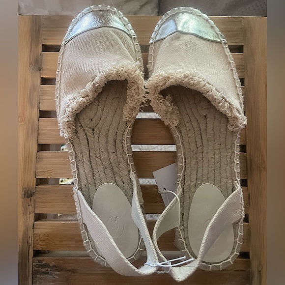 Women's Silver and Cream (Euro 39/US 8) Summer Boho Espadrille Rope Sandals - Picture 2 of 11